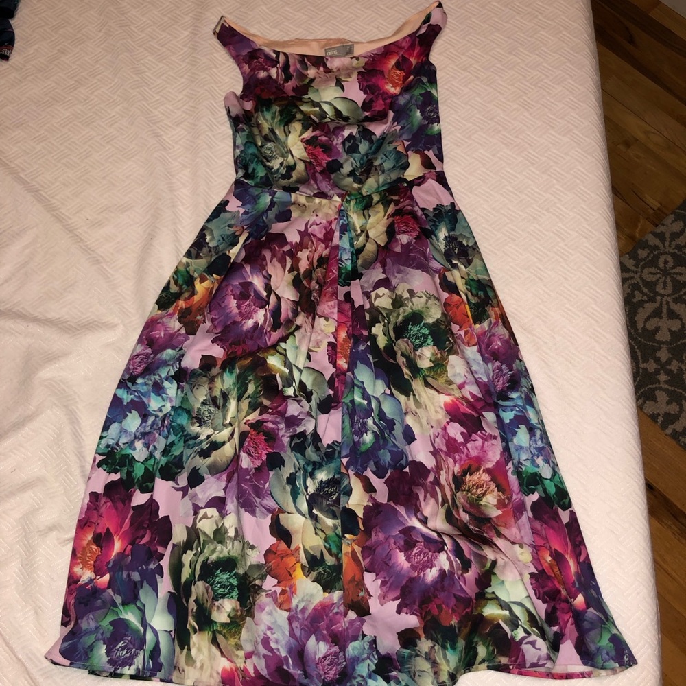 ASOS off-the-shoulder flower print dress